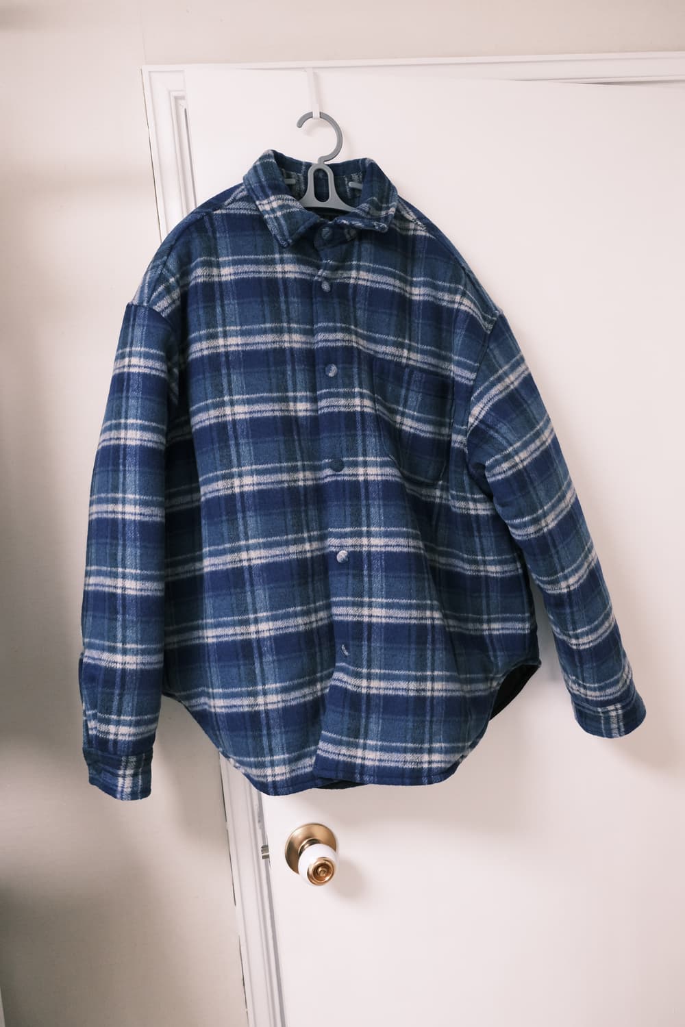 stu padded check shirt blue 상품이미지4
