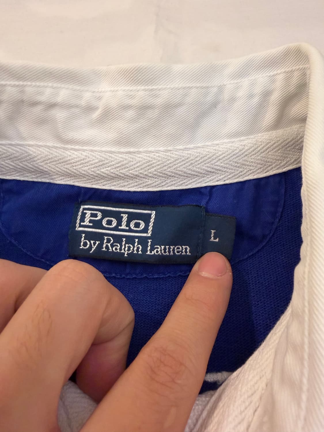 90s 폴로 빅포니 치프키프 스위스 럭비 롱슬리브 카라티 블루 상품이미지6