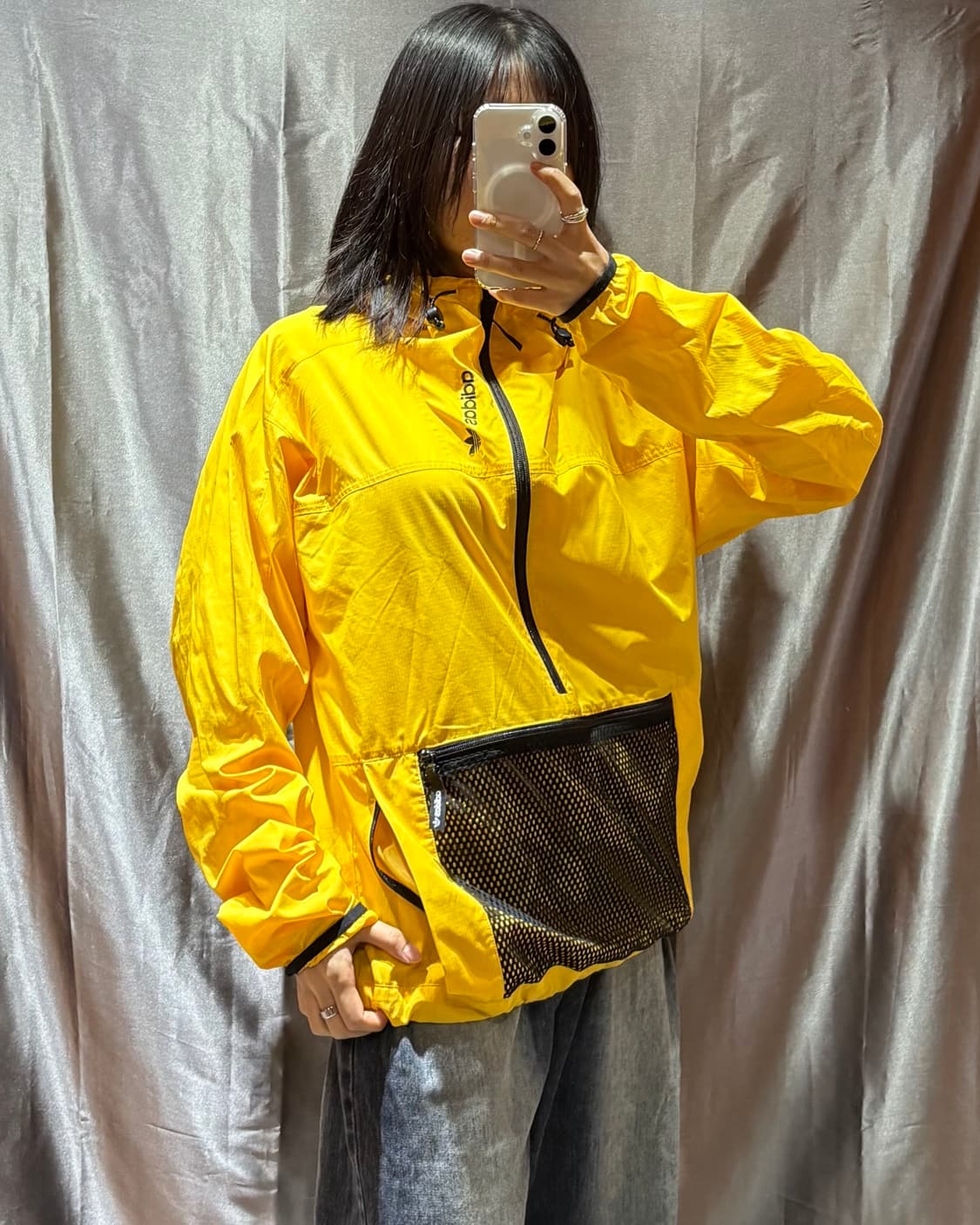 S 아디다스 파이어버드 블루 배색 화이트 바람막이 상품이미지1