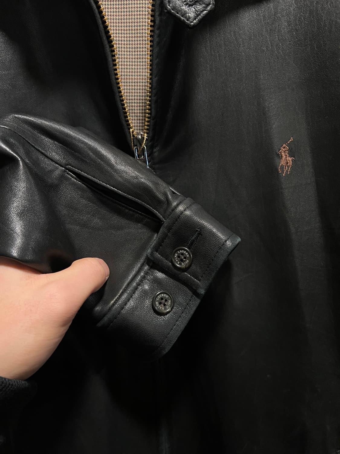 [XL]폴로 랄프로렌 맥스웰 램스킨 블랙 레더 자켓 상품이미지5