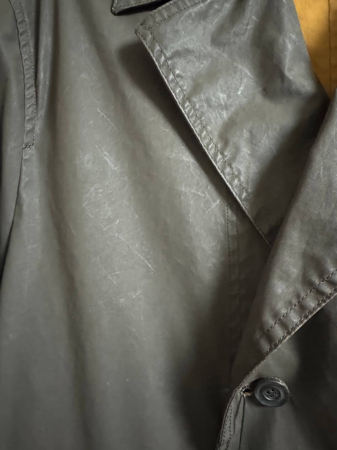 [M] 새상품 유스 25SS 코티드 더블 브레스티드 코트 상품이미지4