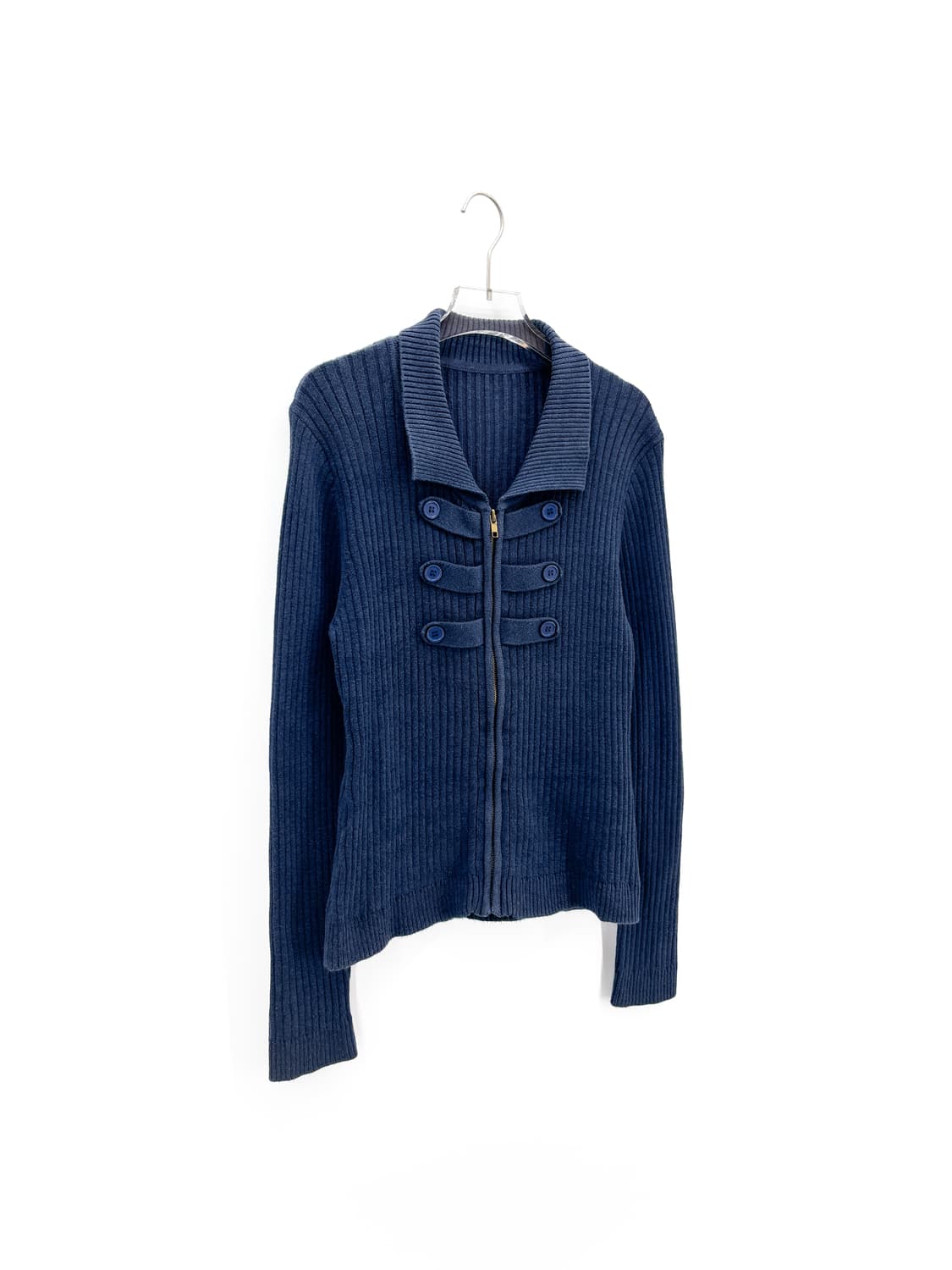 빈티지 버튼 포인트 니트 집업 상품이미지4