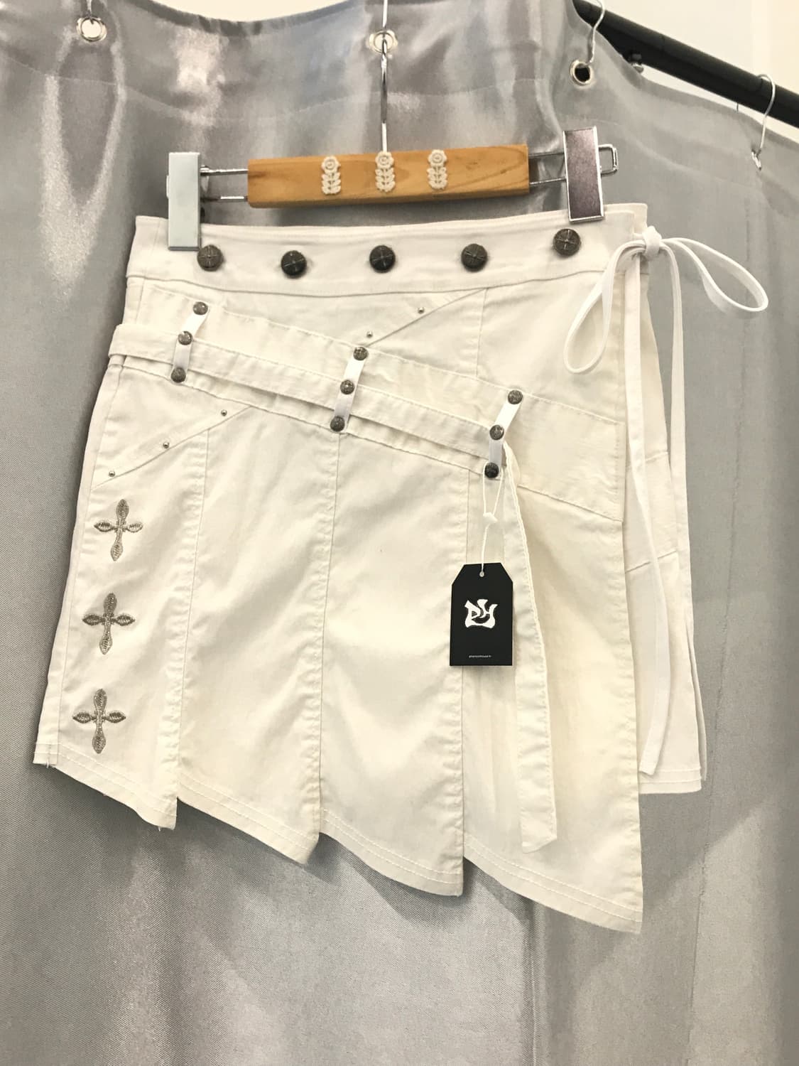 Ozz Croce White detail mini lap skirts 상품이미지5