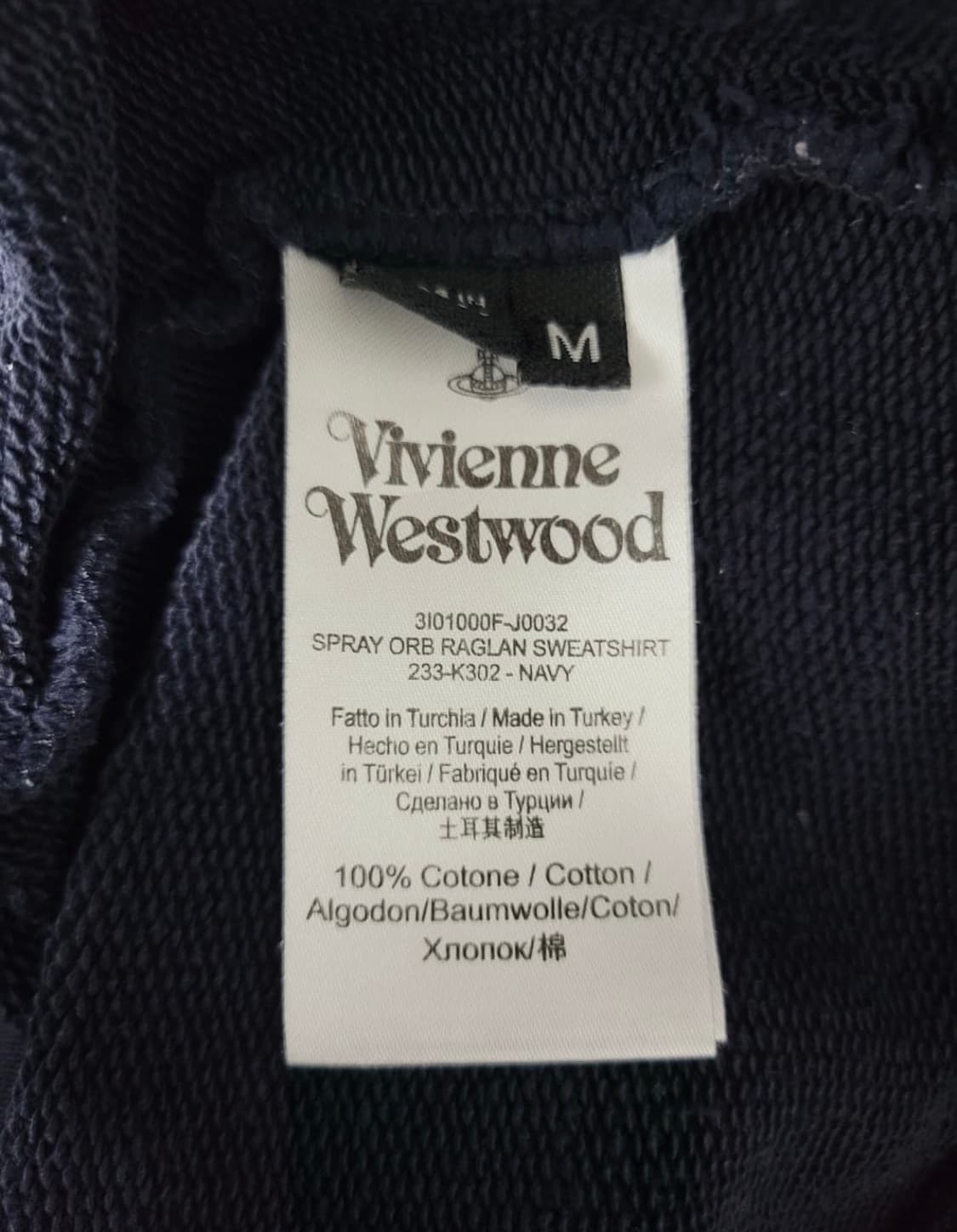 비비안웨스트우드 ORB 스프레이 맨투맨 네이비 M 상품이미지3