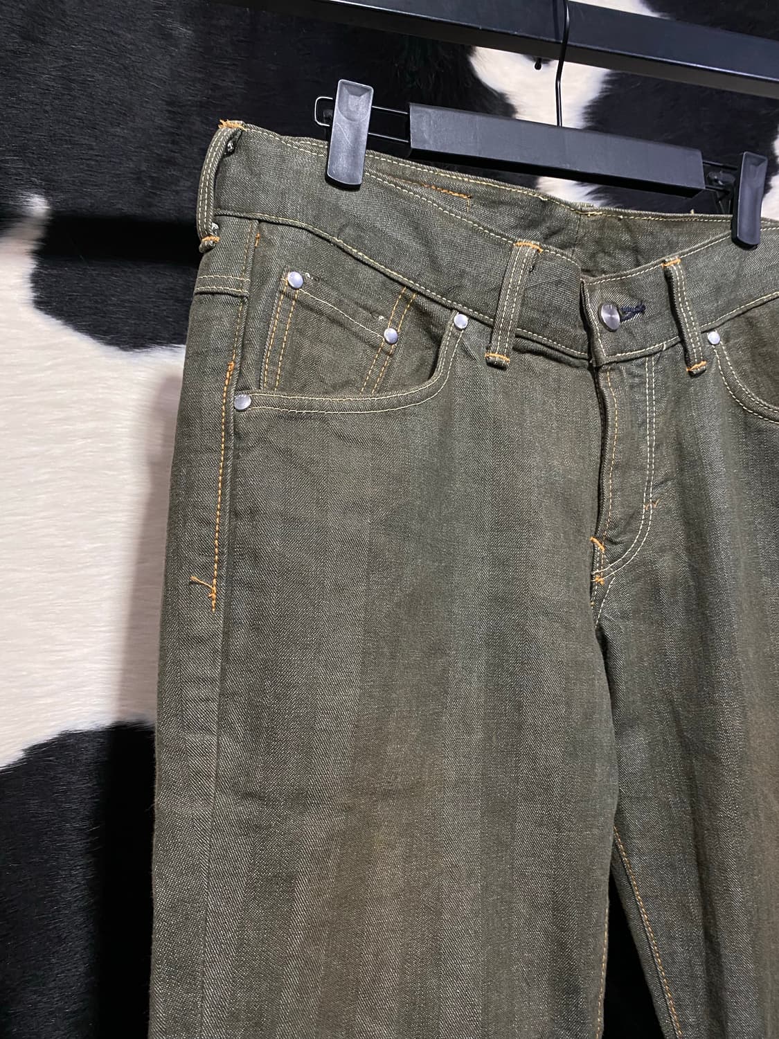 Edwin 카키 스트라이프 코튼 팬츠 상품이미지5