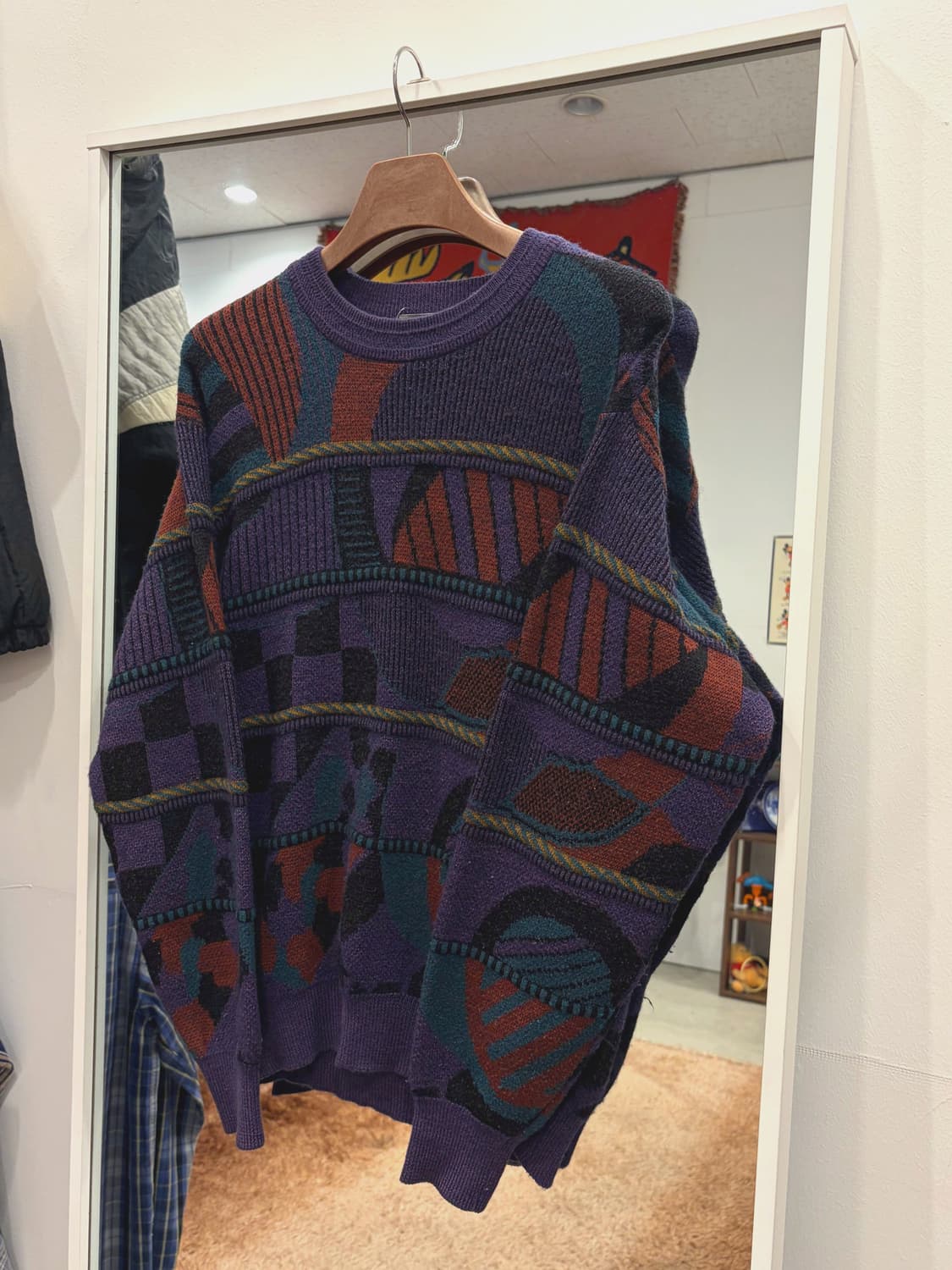 Zealzip 빈티지 멀티 컬러 케이블 니트 상품이미지1