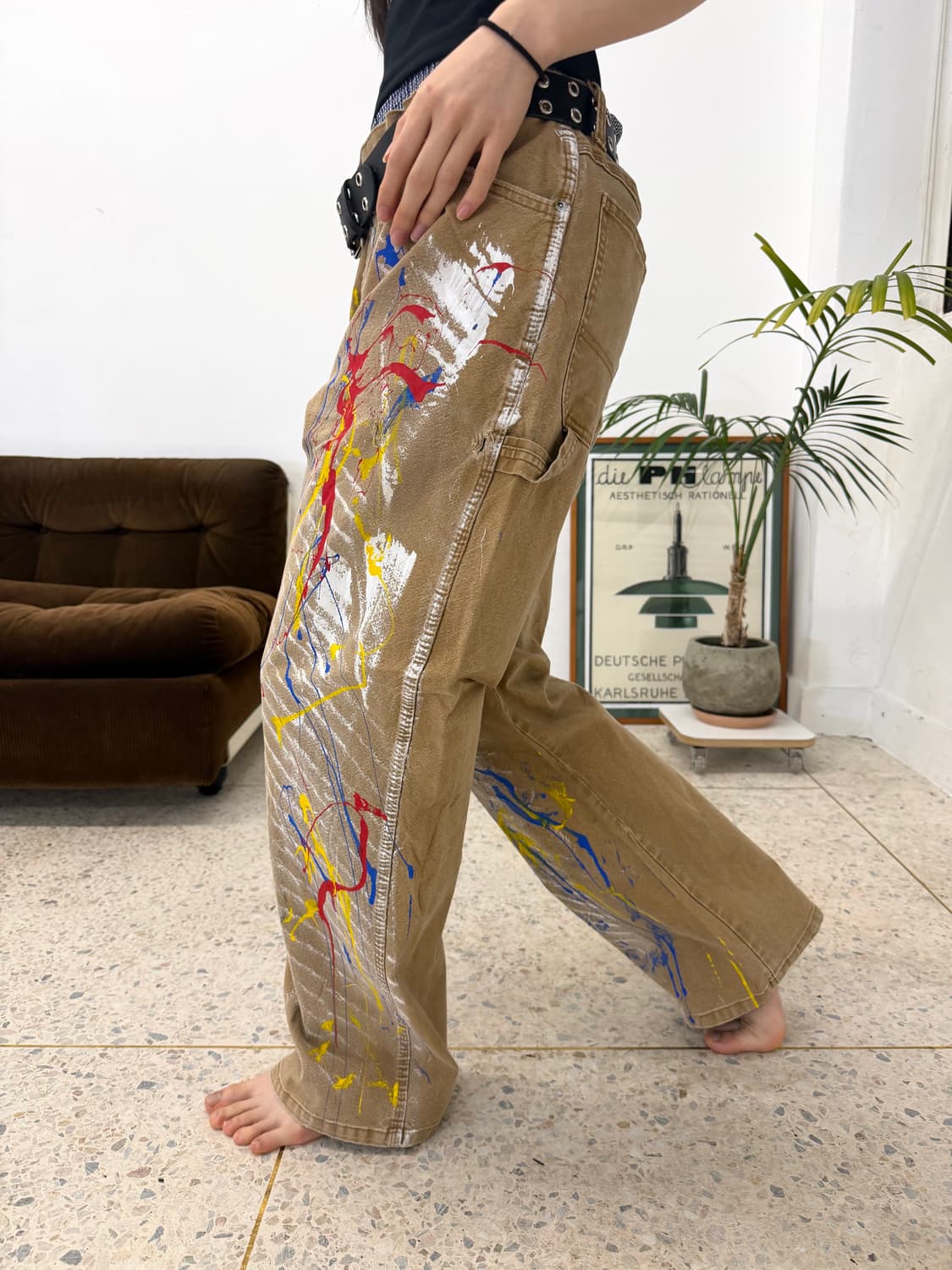 90s'커스텀 디키즈 워크팬츠 베이지 상품이미지4