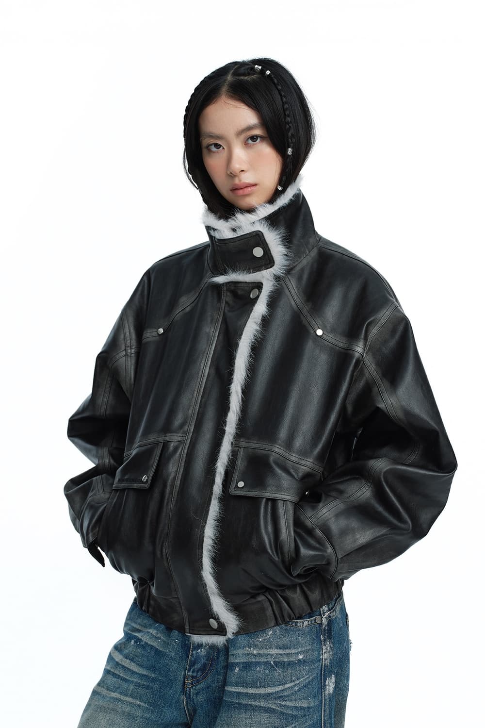 러프넥 무스탕 s 새상품 상품이미지1