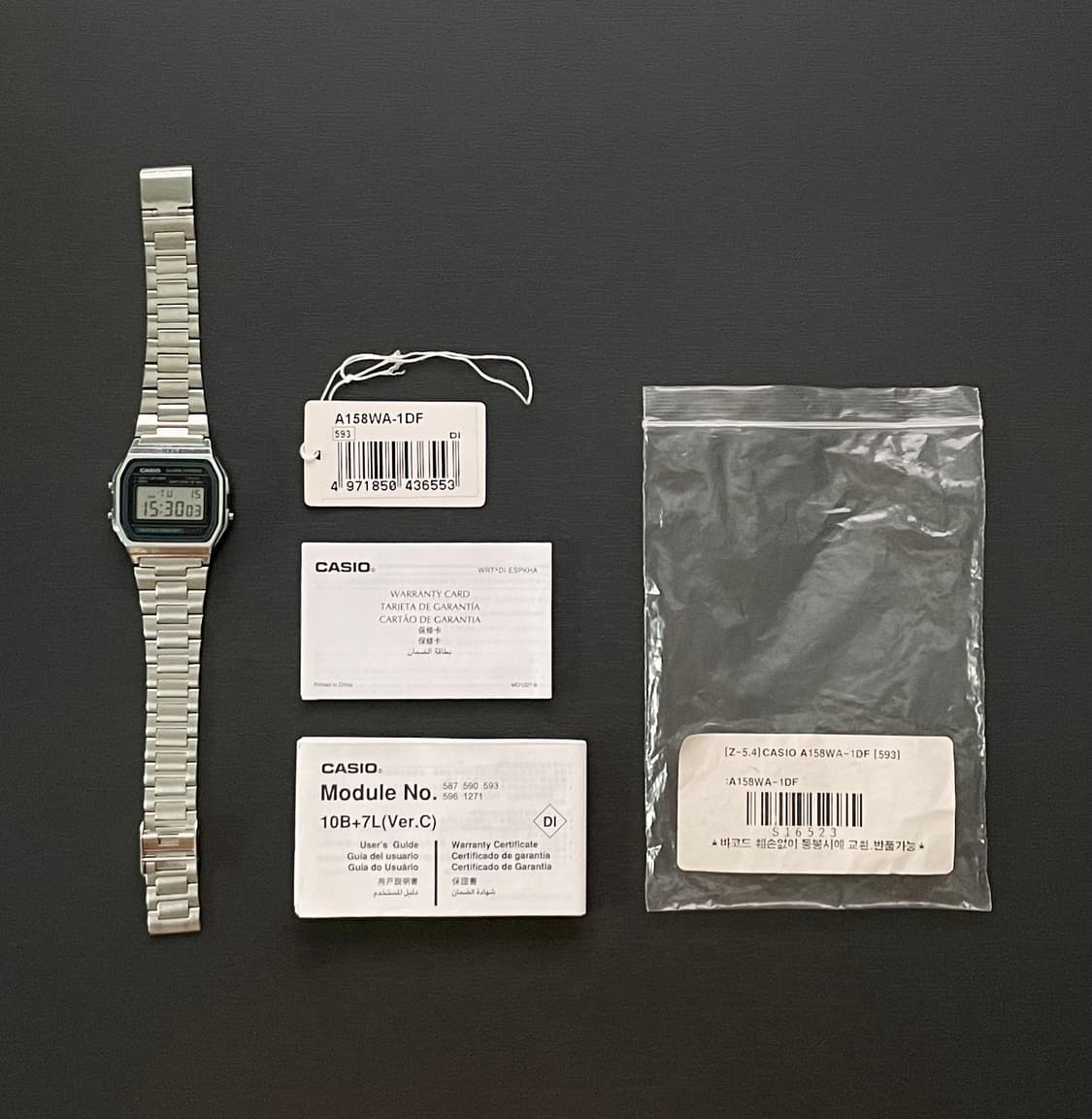 [풀구성] 카시오 A158WA-1DF 빈티지 레트로 디지털 메탈 시계 상품이미지2