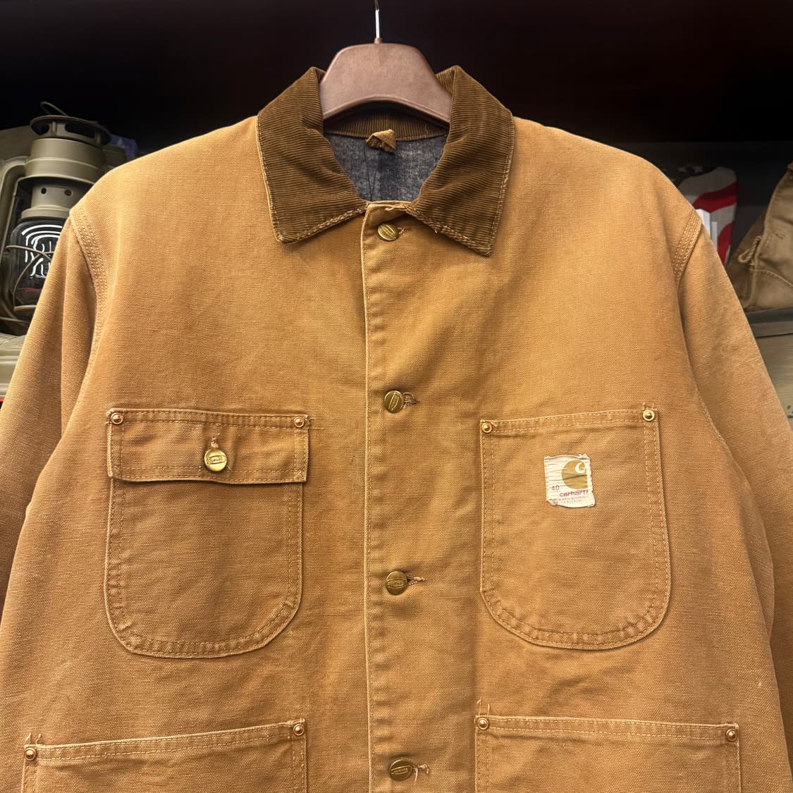 70s Carhartt 칼하트 워크 초어 자켓 / 포켓 코듀로이 카라 상품이미지3