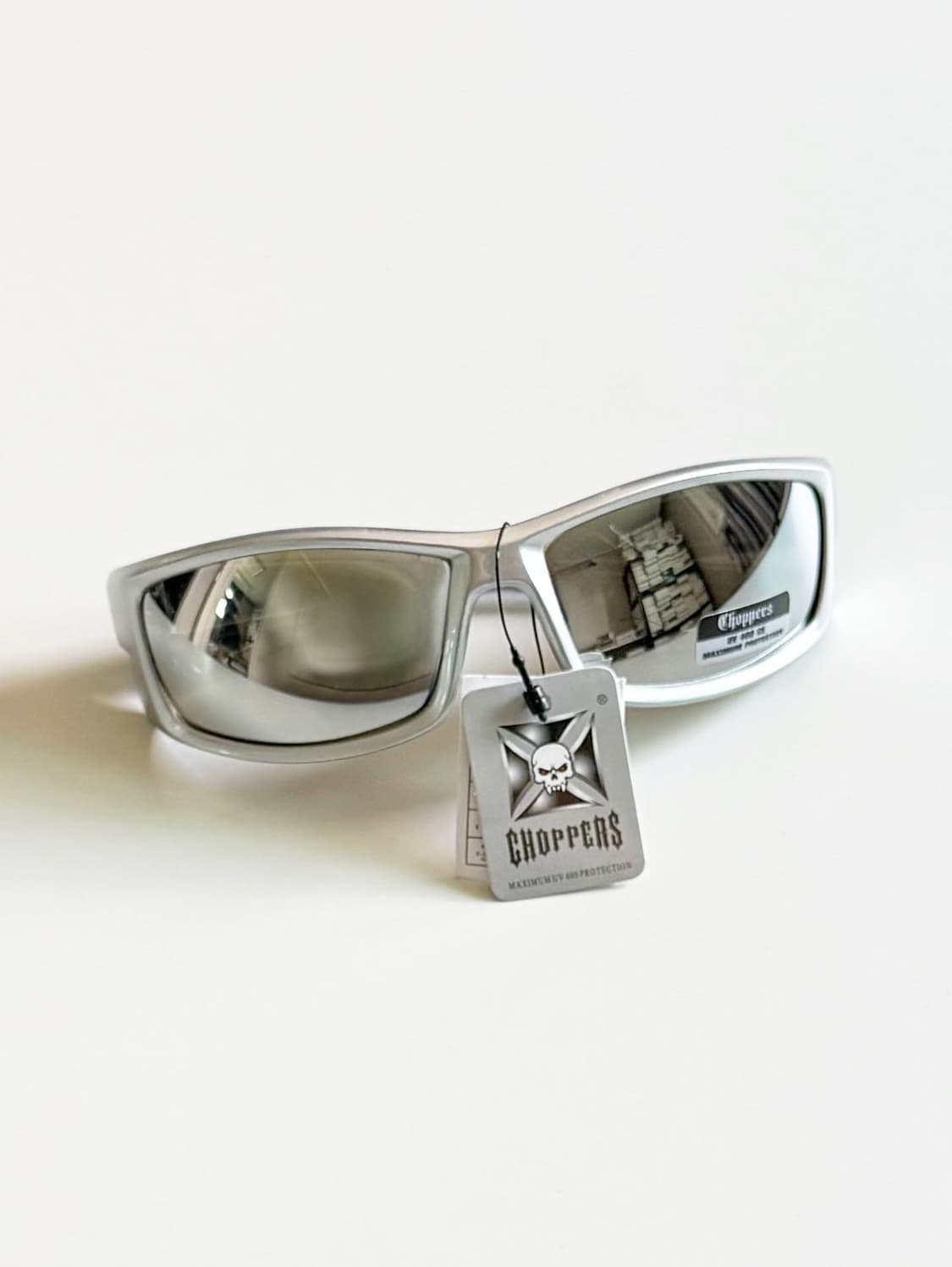 CHOPPERS 실버 랩어라운드 바이커 빈티지 선글라스 상품이미지2