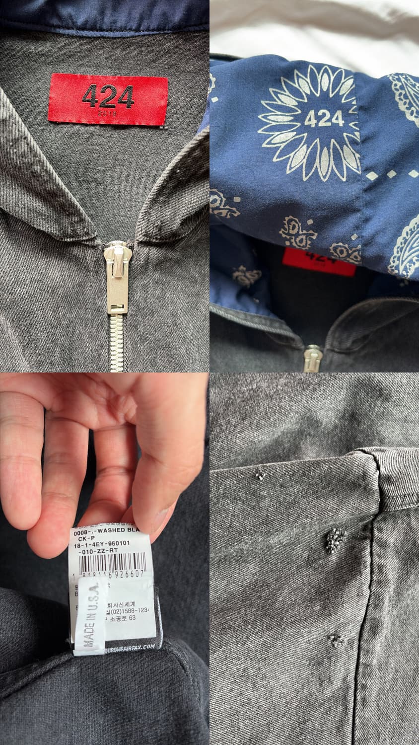 Bandana Denim Hoodie Jacket 상품이미지5