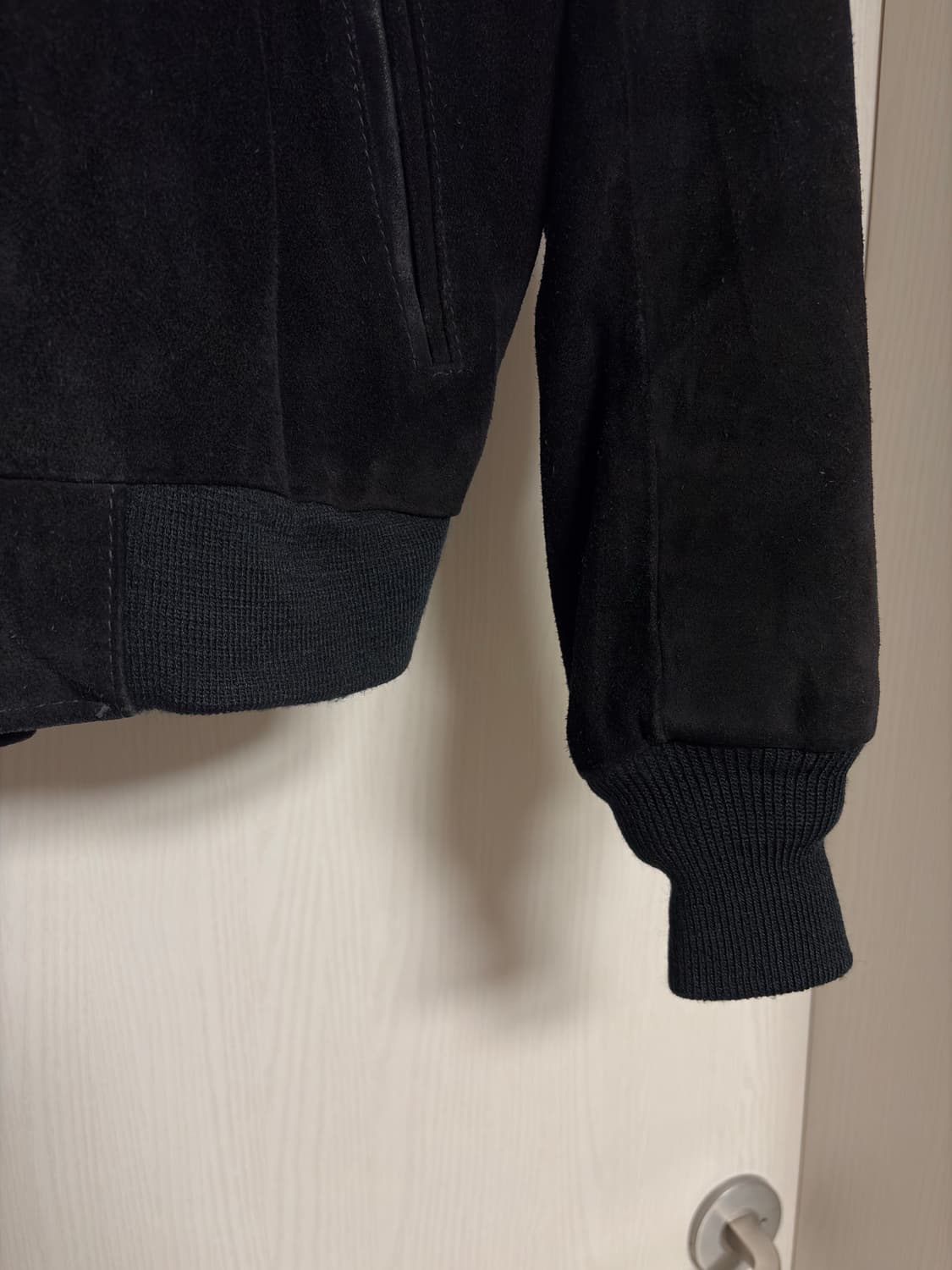 Schott 쇼트 블랙 스웨이드 자켓 상품이미지5