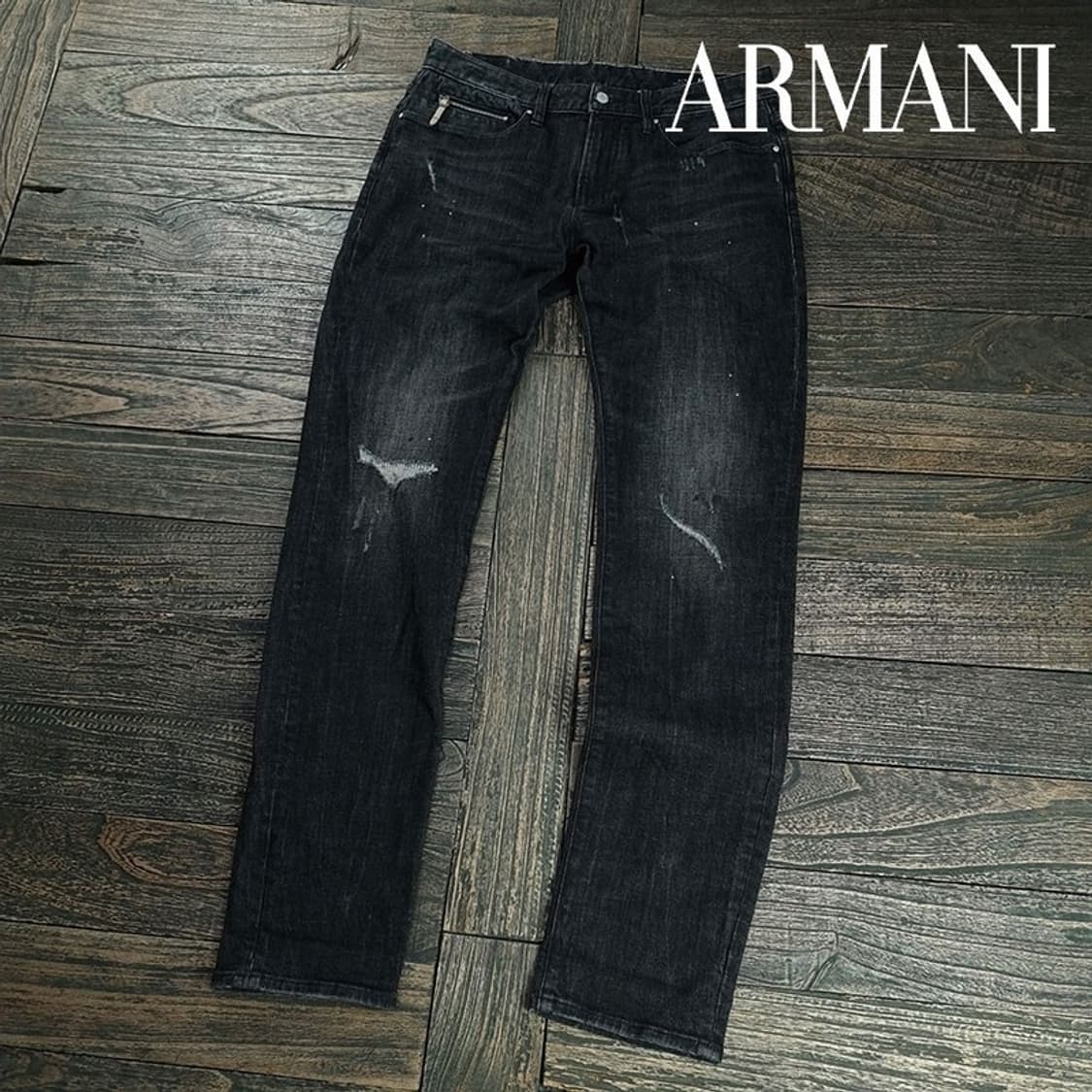 [아르마니] 슬림핏 흑청 블랙 데님 팬츠 P01516 상품이미지1