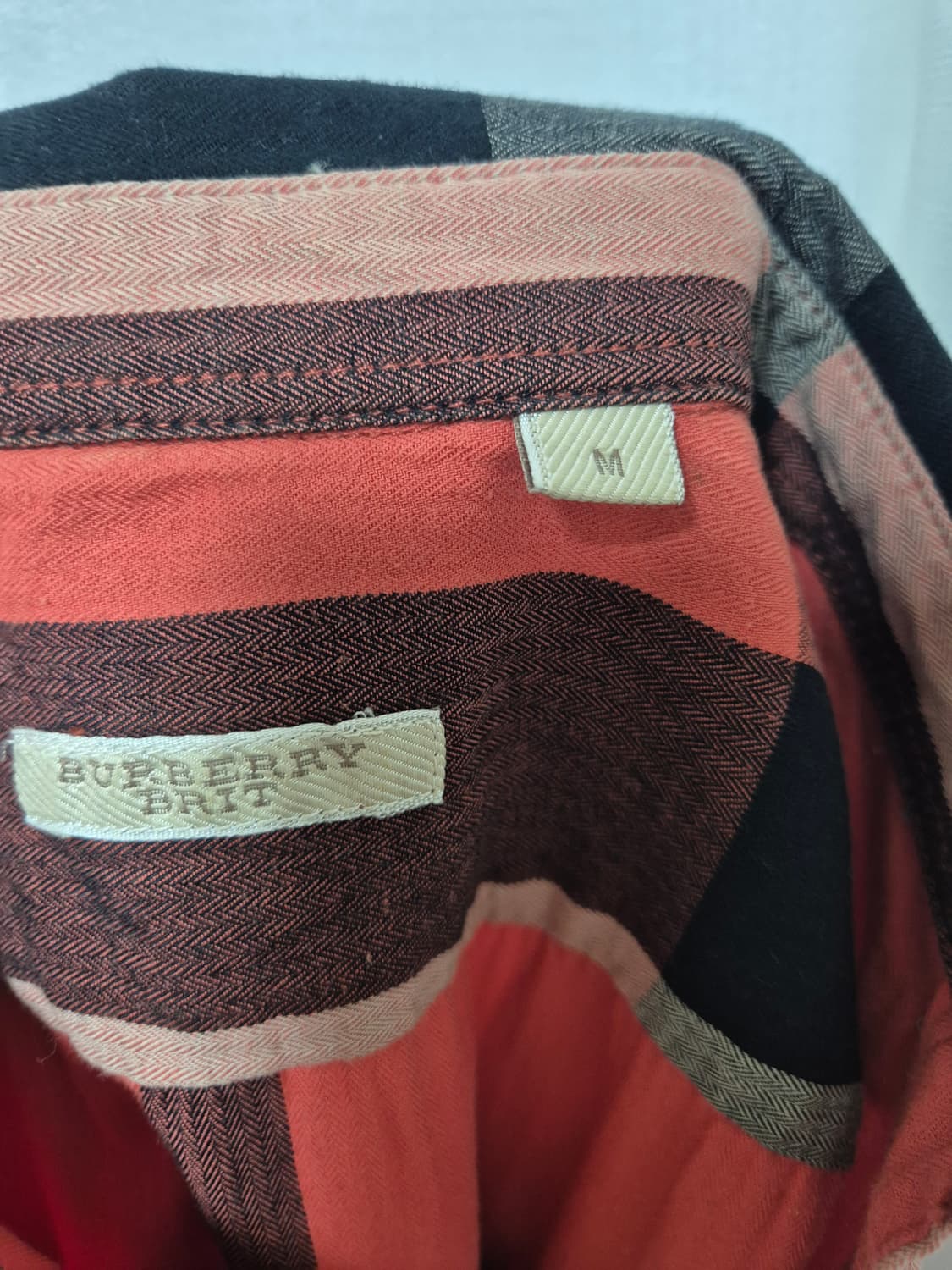 버버리 남성 핑크 체크 셔츠 M 상품이미지7