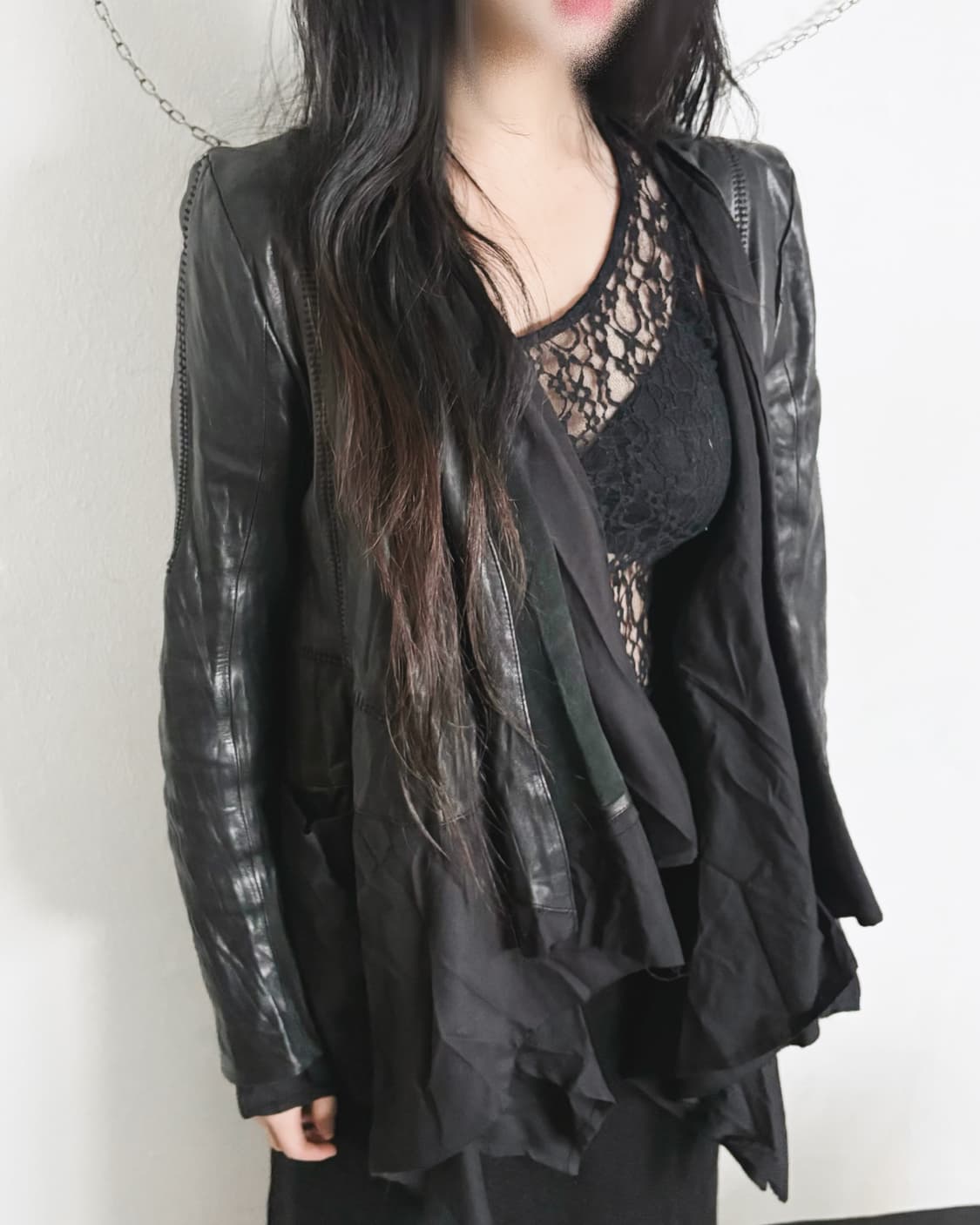 aleksandr manamis 핸드스티치 드레이프 레더자켓 상품이미지3