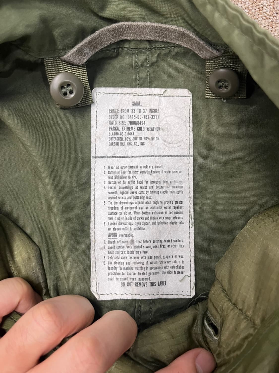 미군 오리지날 m65 피쉬테일 개파카 상품이미지6