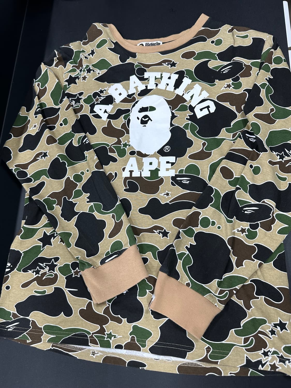 베이프 스타 카모 컬리지 롱슬리브 긴팔 티셔츠 상품이미지4