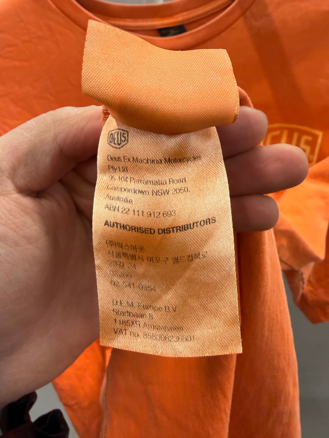 데우스 엑스 마키나 반팔티 오렌지 XL 상품이미지7