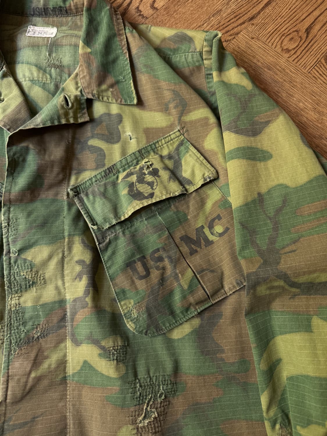 [S]60's 오리지널 USMC 미 해병대 카모 정글 퍼티그 자켓 상품이미지3