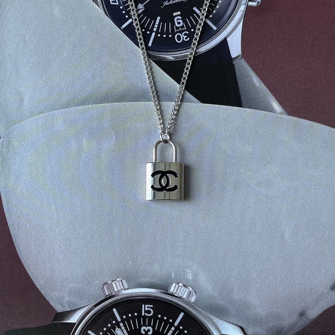 샤넬 정품 패드락 목걸이 (자물쇠 실버 펜던트 업사이클링) 상품이미지1