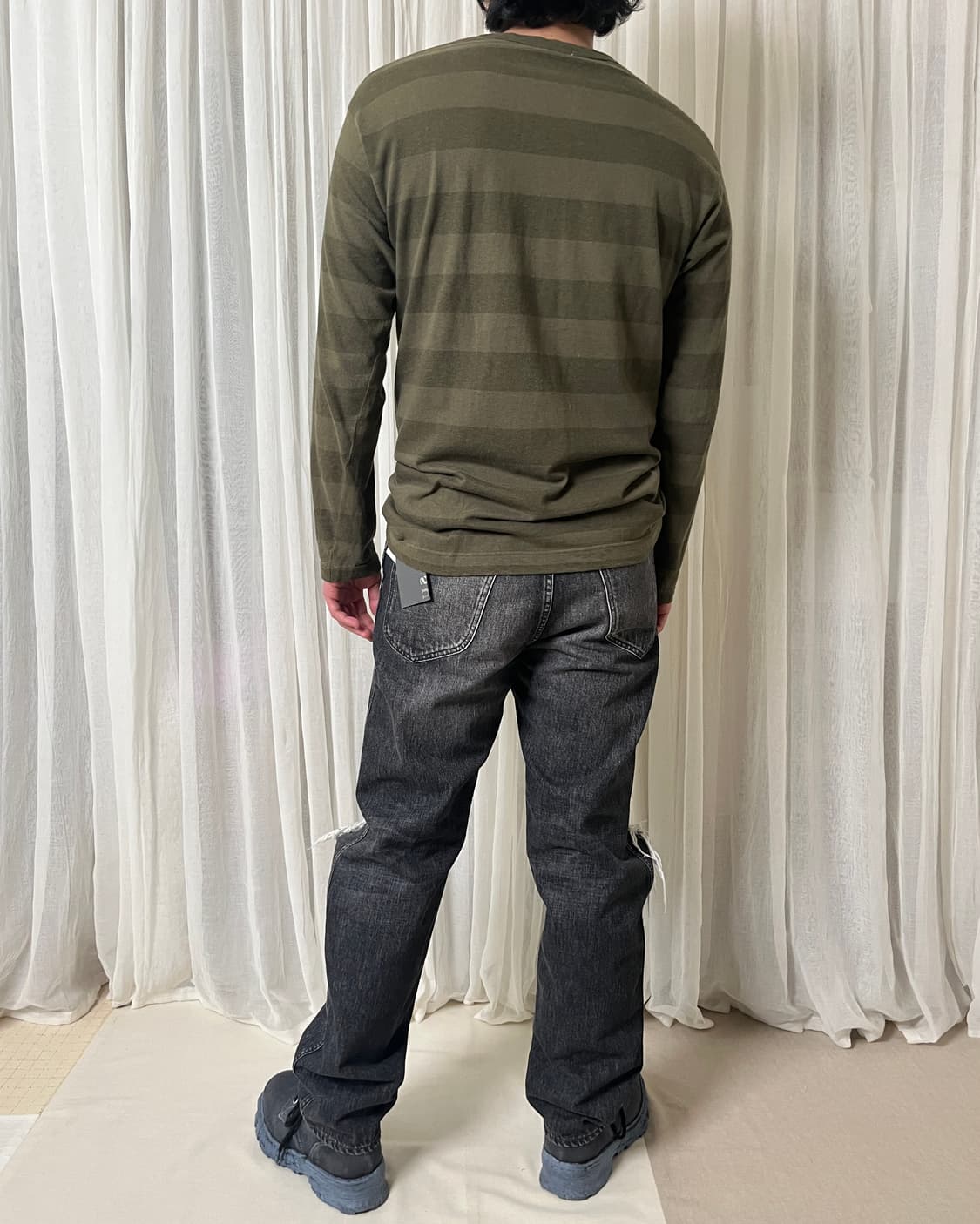 Masu 체인월렛 프린트 데미지 데님팬츠 마수 tight fit 상품이미지9