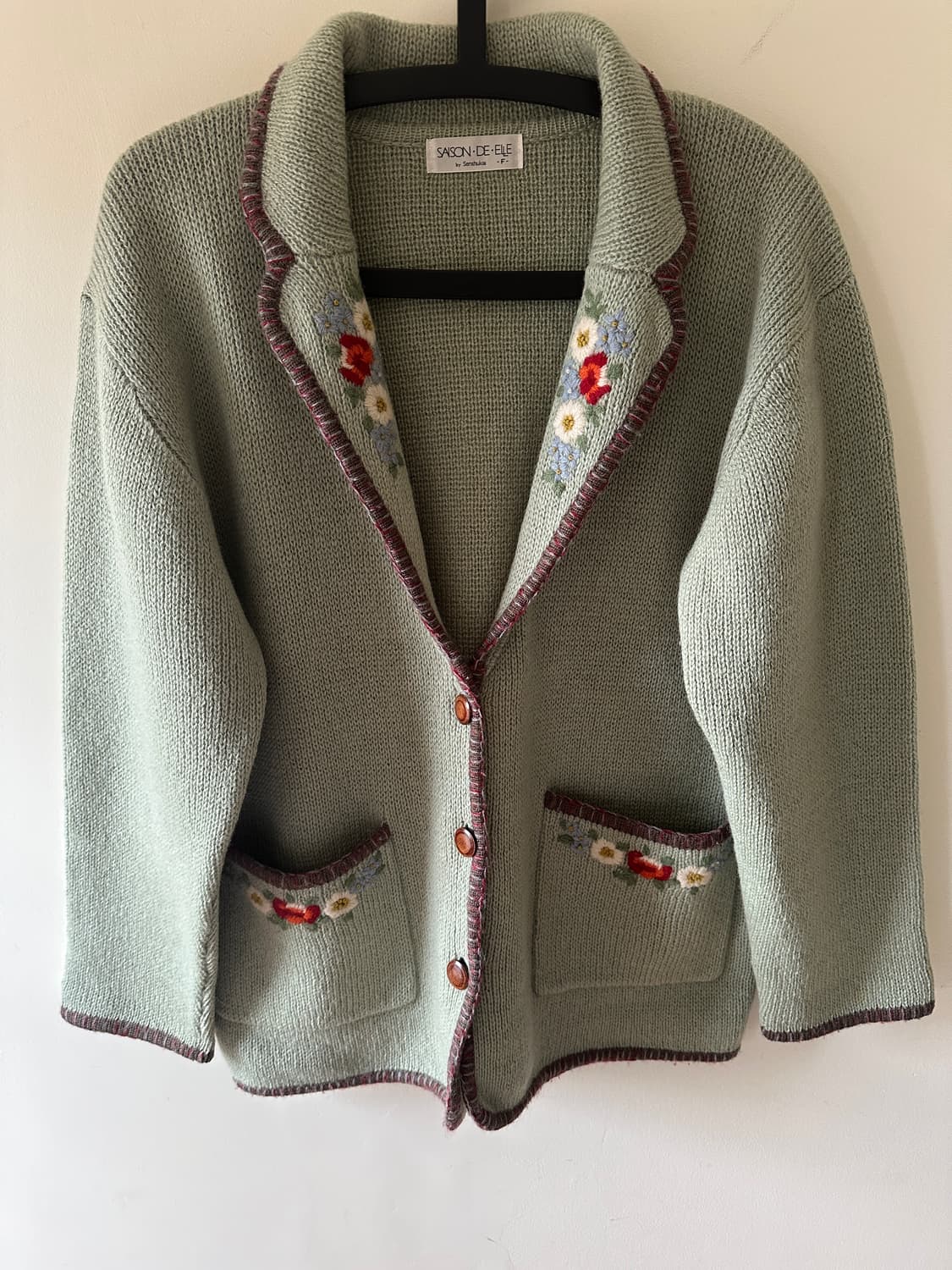 빈티지 꽃무늬 니트 자켓 상품이미지2