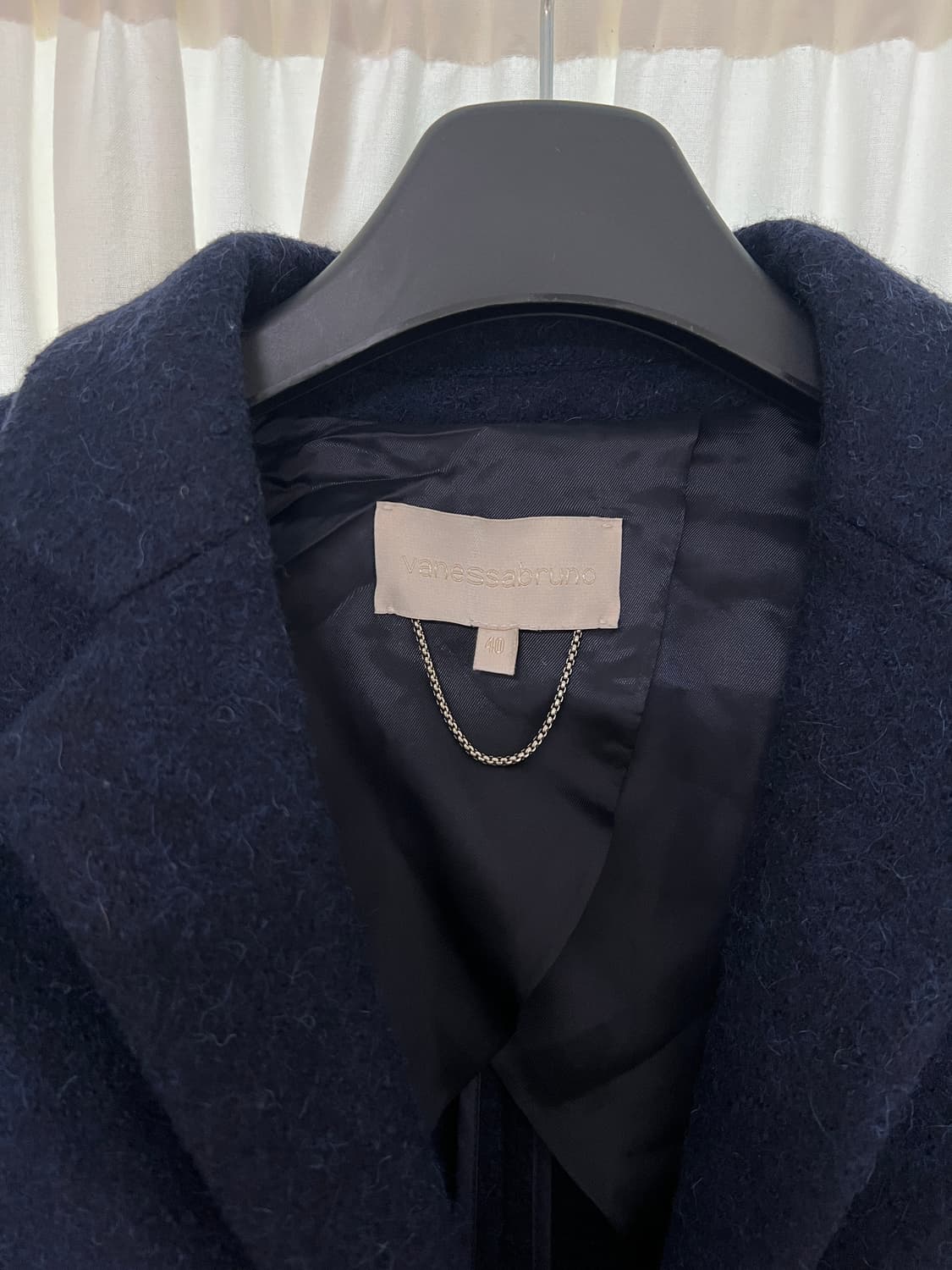 바네사브루노 울 77% + 알파카 롱 코트 / 40 사이즈 (네이비) 상품이미지5