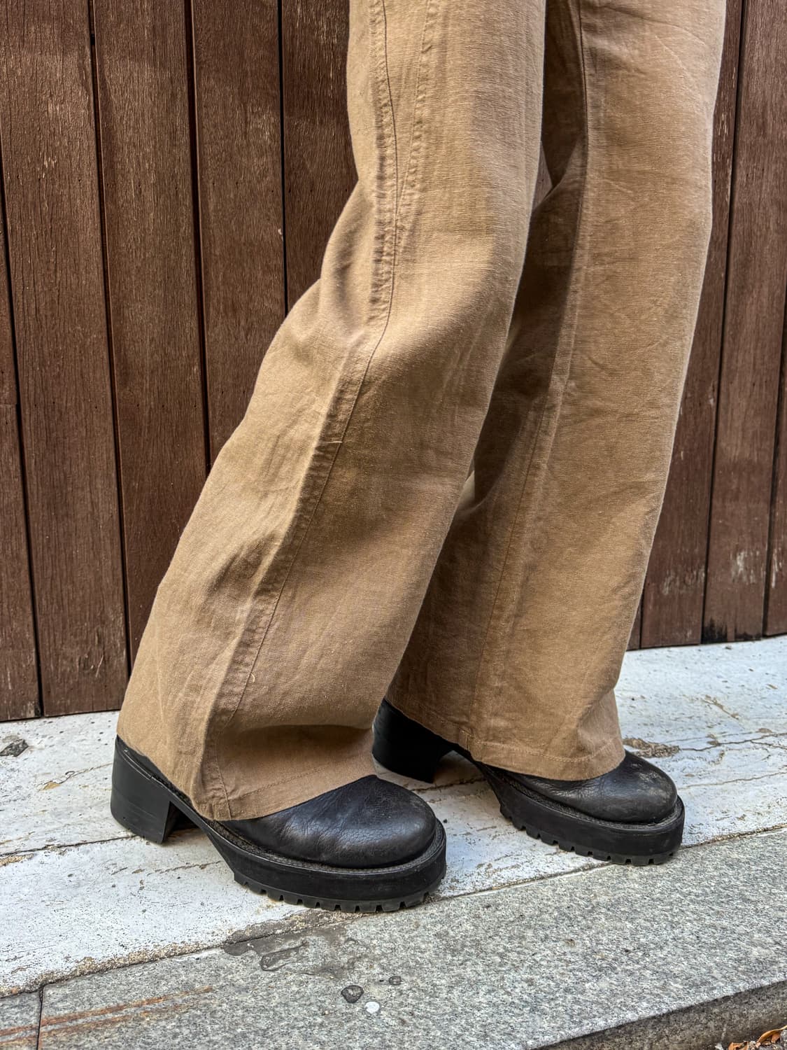 Brown linen Bootcut Pants 상품이미지3