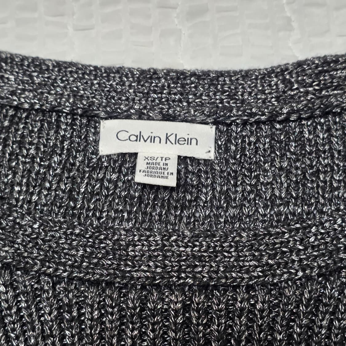 캘빈클라인 빈티지 헤비메탈 트임 블랙글리터 니트 상품이미지3