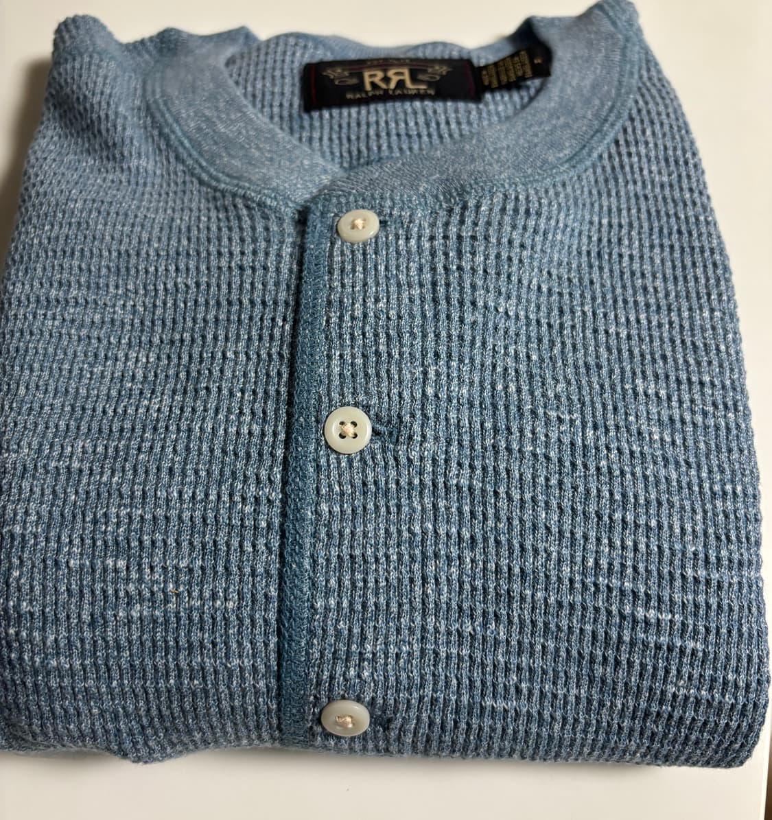 (새상품) 더블알엘 와플 헨리 니트 M 상품이미지8