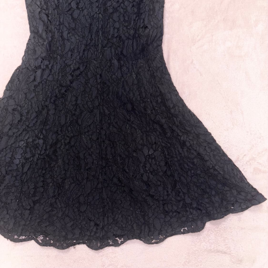 블랙 레이스 민소매 플레어 원피스 상품이미지3
