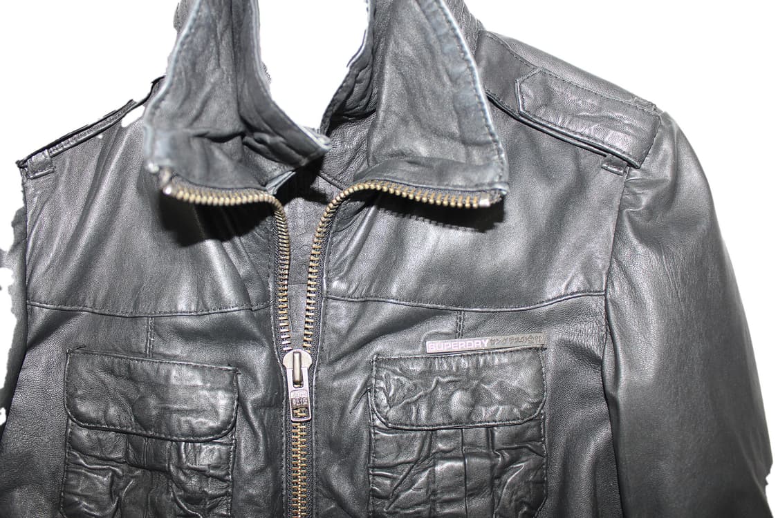 Superdry 수퍼드라이 더블넥 램스킨 레더 바이커 자켓 상품이미지2