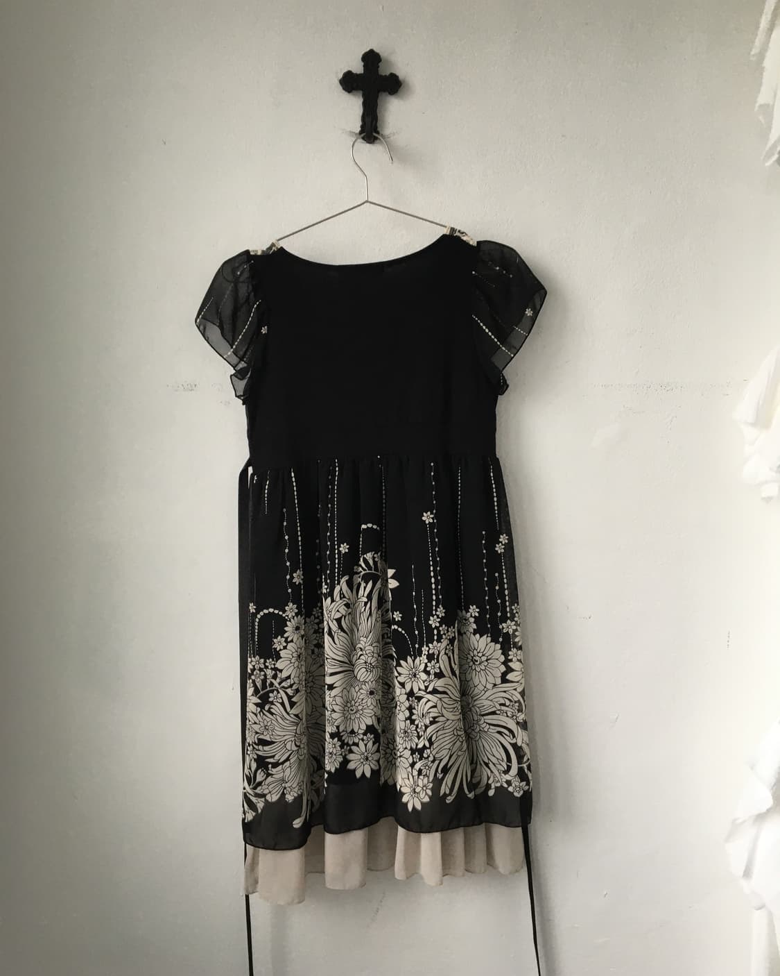 Crochet trimming flower pattern onepiece 상품이미지3