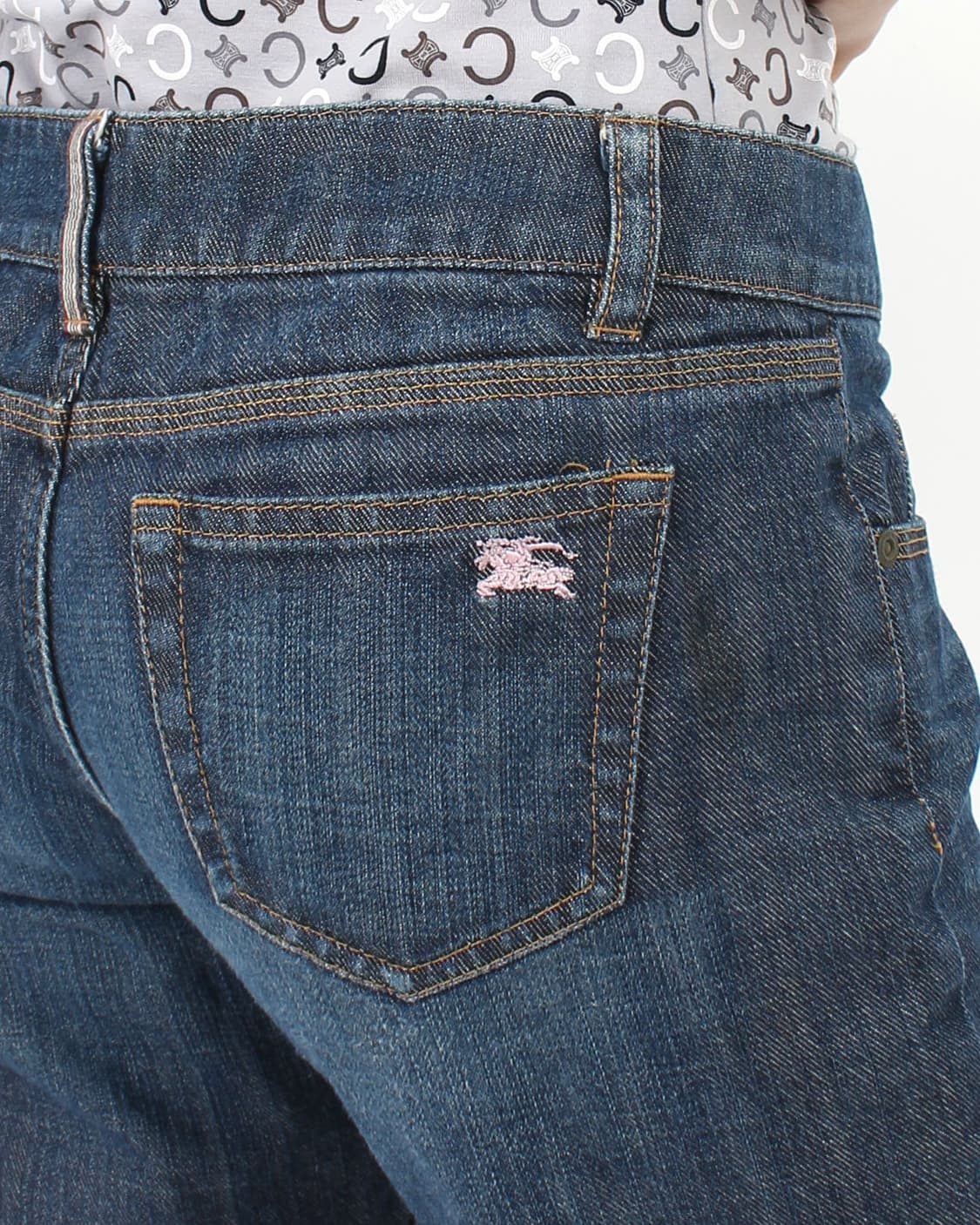 버버리 Burberry 빈티지 로고 자수 부츠컷 청바지 데님팬츠 상품이미지1