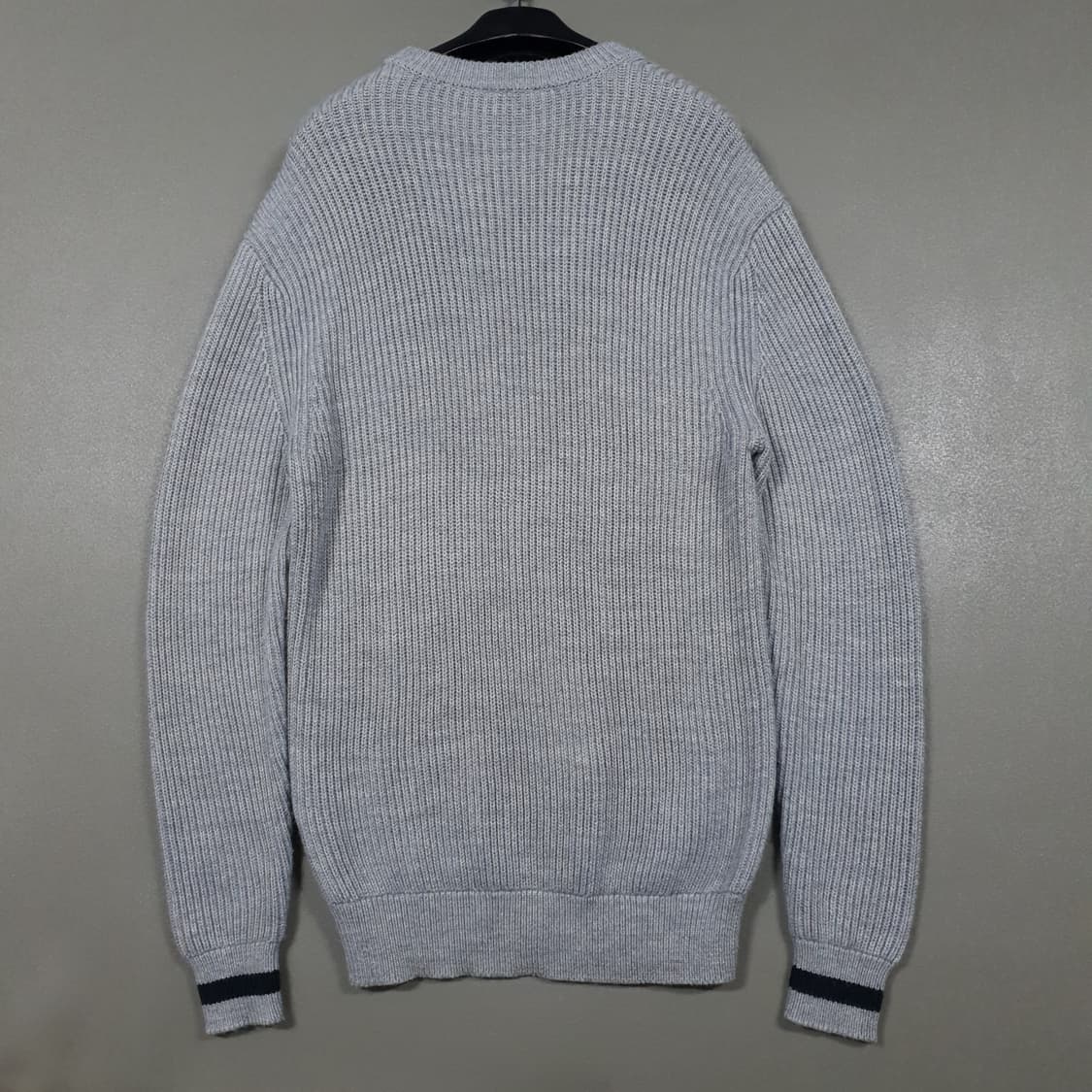 S) 아르마니 익스체인지 신형 리브 조직 코튼 니트 크루넥 스웨터 그레이 상품이미지9