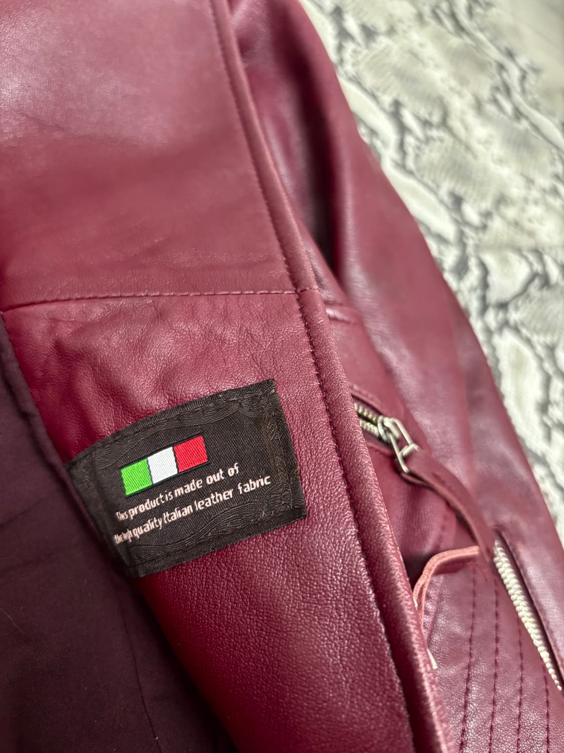 Burgundy Draped SheepSkin Jacket 상품이미지5