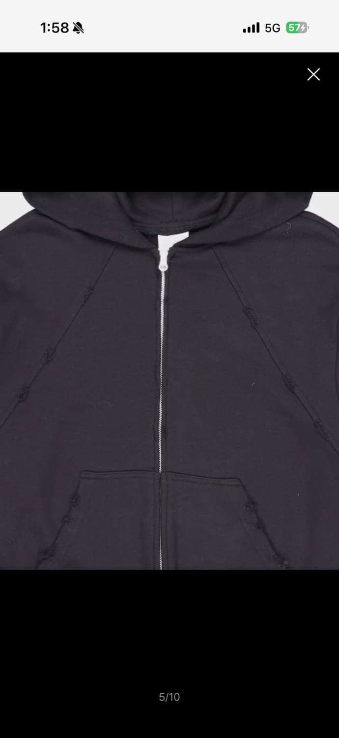 이그노어 DESTROYED CROP HOODIE ZIP 상품이미지5