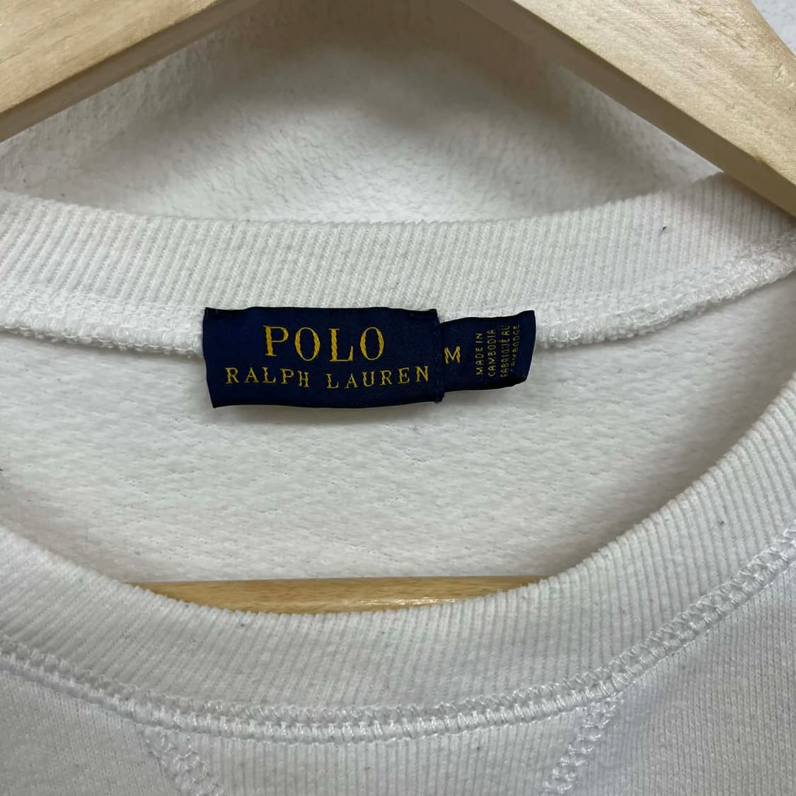 폴로 랄프로렌 화이트 신형 라벨 스웻 셔츠 맨투맨(M) 상품이미지5
