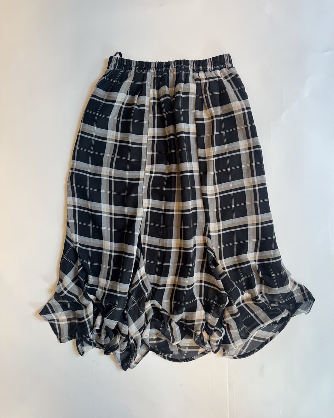 BLACK & WHITE PLAID MERMAID SKIRT  상품이미지4
