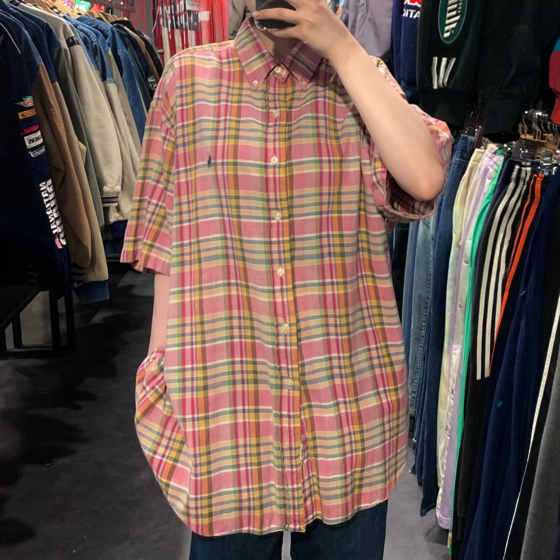 [IM] 폴로 랄프로렌 체크 반팔 셔츠 핑크 상품이미지4