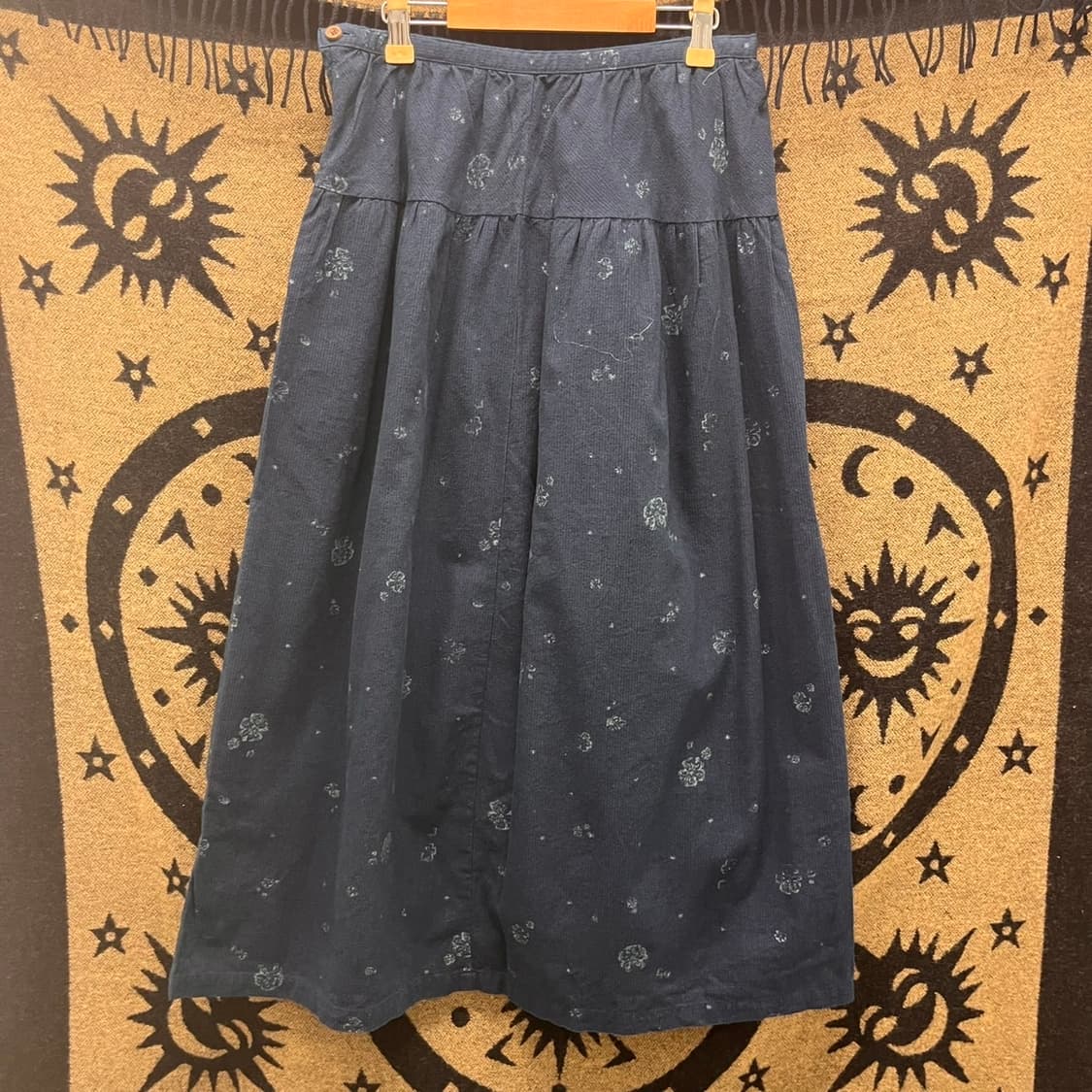 빈티지 코지 모리걸 네이비 잔꽃 롱스커트 K0048 상품이미지3