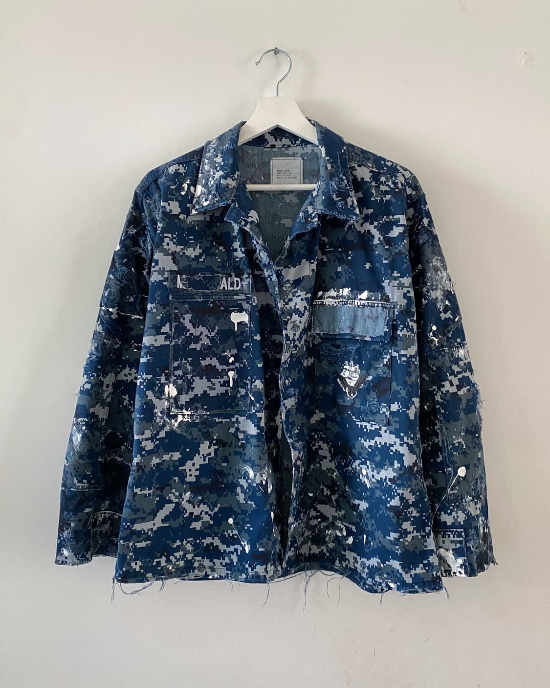 US ARMY 미해군 디스트로이드 페인팅 밀리터리 자켓 상품이미지1