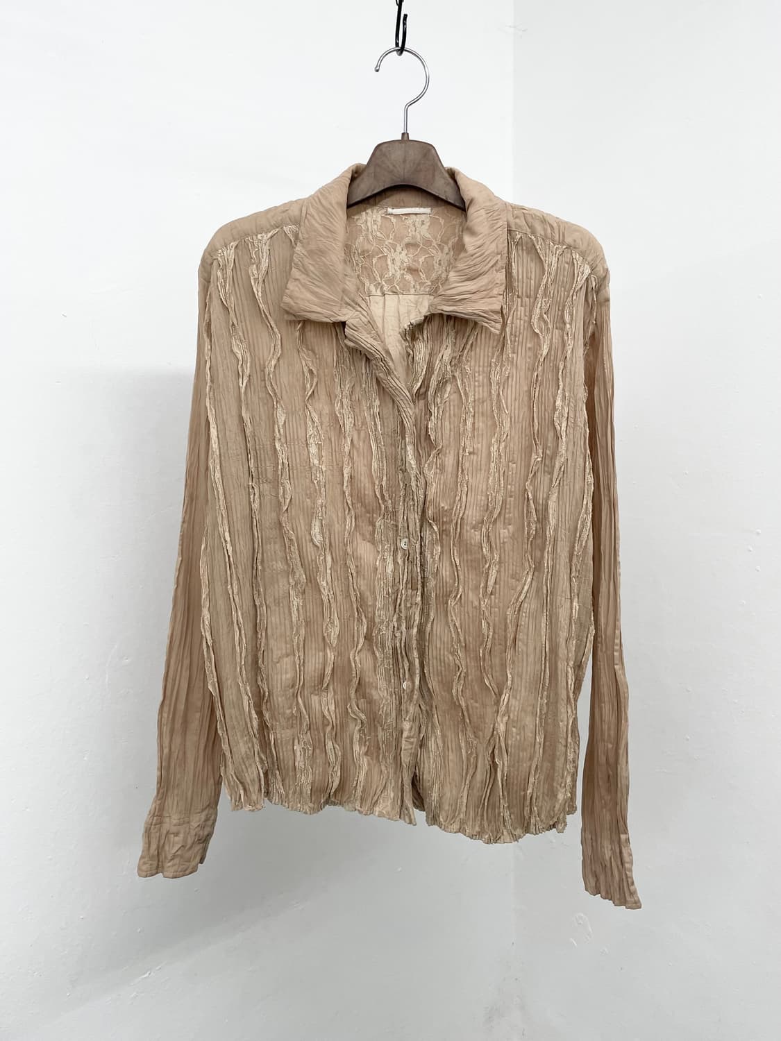 이세이미야케 플리츠 레이스 블라우스 *레어 상품이미지7