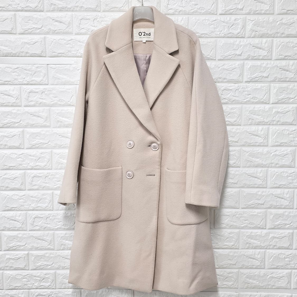 택포// M 한섬 오즈세컨 연핑크 모혼방 겨울 코트 상품이미지1