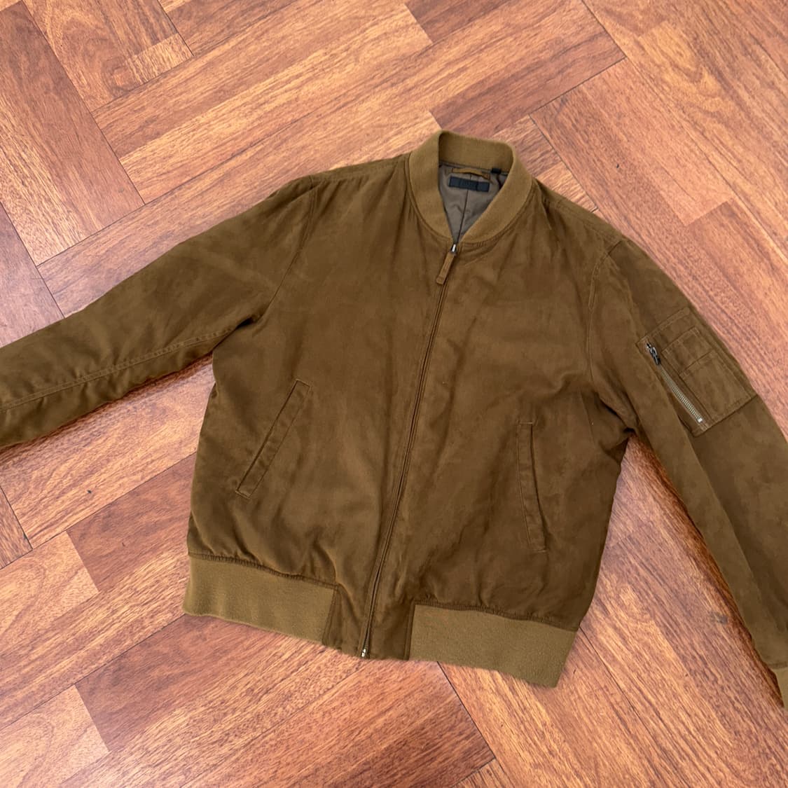 XL 유니클로 MA-1 스웨이드 블루종 자켓  상품이미지2