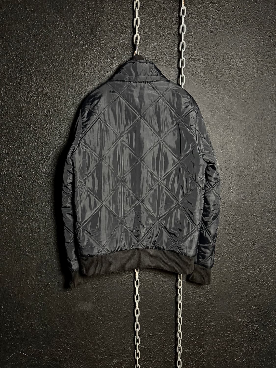 Black Diamond Quilted Bomber Jacket   상품이미지4