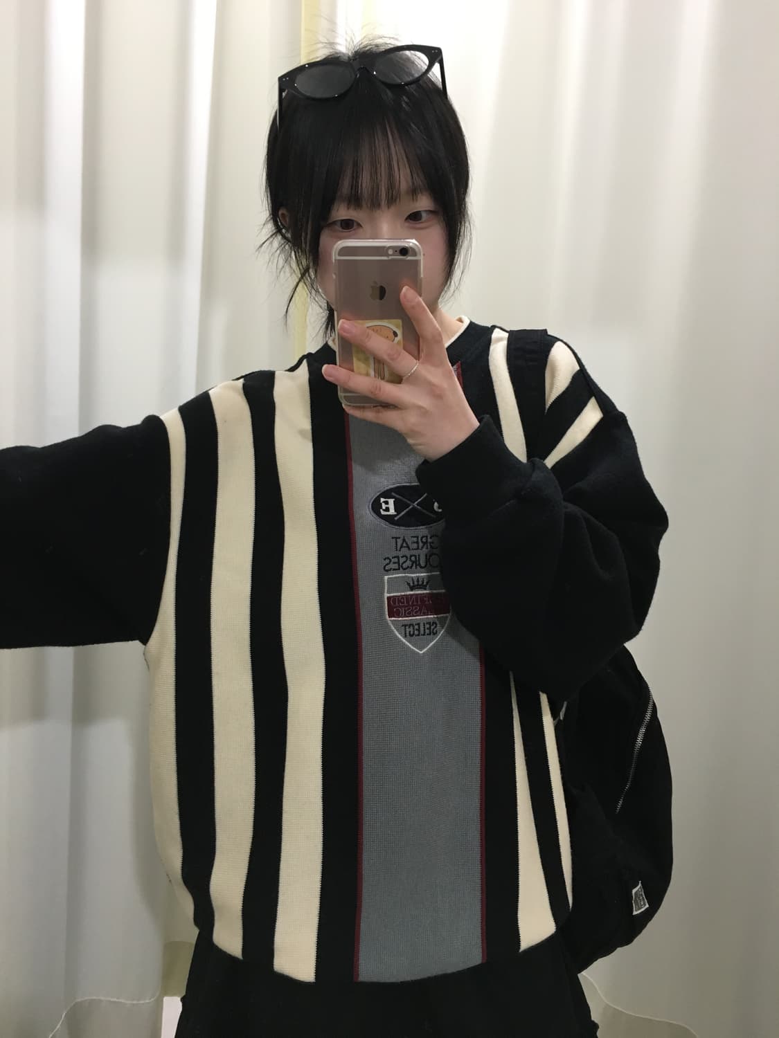 린드버그 스트라이프 기모 오버핏 니트 상품이미지6