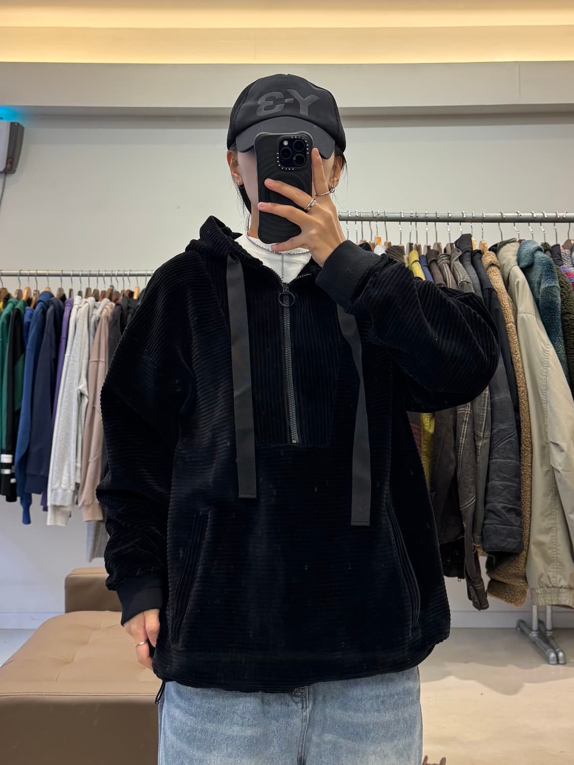 솔리드옴므 코듀로이 반집업 후드티 상품이미지6