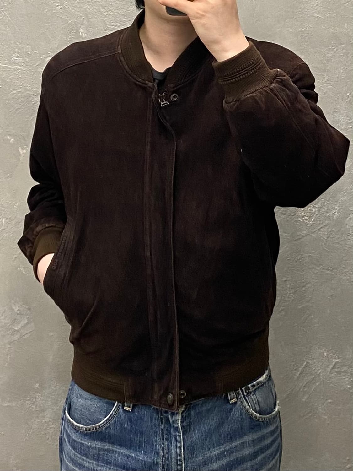 [90] 90s 런던포그 브라운 리얼 스웨이드 블루종 자켓 상품이미지7